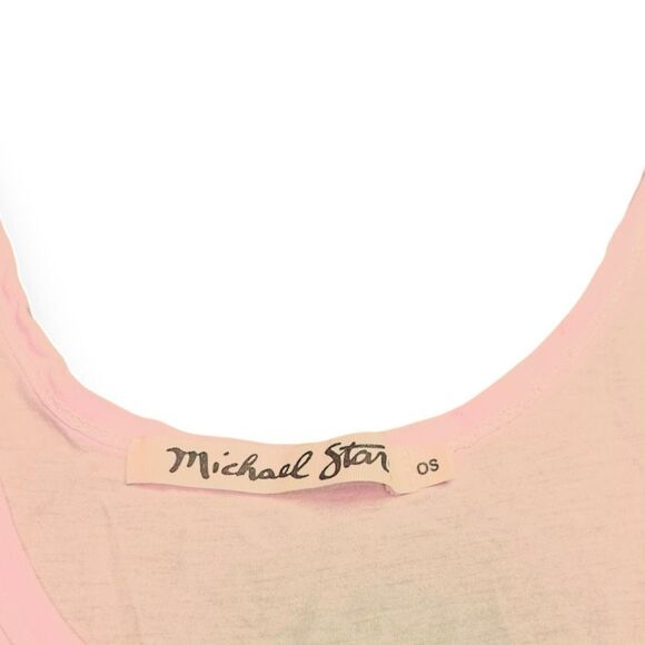 MICHAEL STARS Women’s Light Pink Racerback Tank Top One Size Style #2260 - Picture 3 of 6